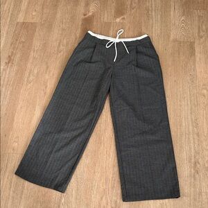 Zara Double Waist Wide Leg Pants - Grey